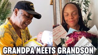 GRANDPA MEETS GRANDSON FOR THE FIRST TIME!!! + SETTLING IN WITH A NEWBORN BABY.. | VLOG