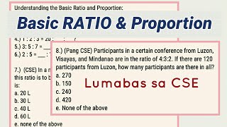 Ratio and Proportion | may lumabas dito last CSE [LET NAPOLCOM MATH entrance exams]