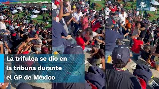 Tras eliminación de Checo Pérez, aficionados se pelean en el Gran Premio de México