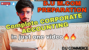 CORPORATE ACCOUNTING FOR D.U M.COM ENTRANCE | Imp. Topics🔥| D.U M.COM PREPARATION | D.U Commerce |
