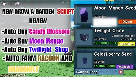 🥭 Grow a Garden Script! Auto Moon Mango + Auto Candy Blossom (Pastebin)