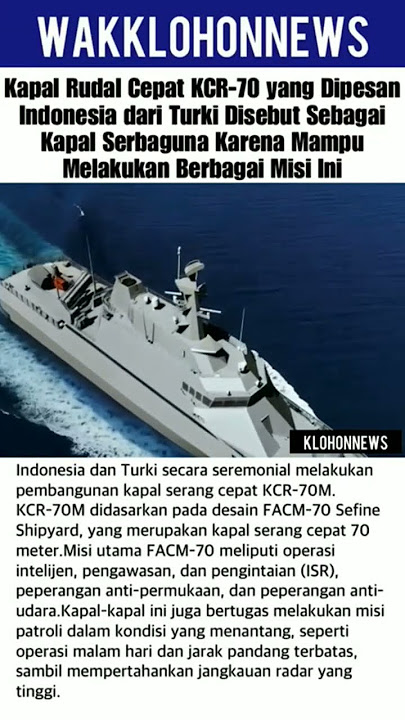Kapal Rudal cepat KCR-70 yg di pesan indonesia dari Turki disebut kapal serbaguna#shortvideo