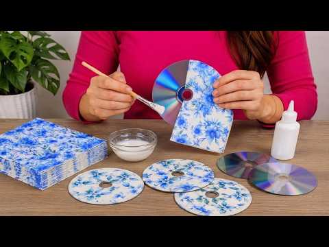 AMAZING IDEA! Don't Throw Away Old CDs and Patterns Napkins! DIY