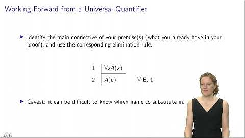 Vera Flocke: P250 Introduction to Symbolic Logic, Lecture 15.2