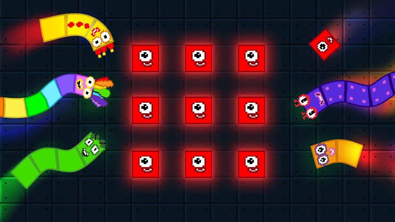 Number Snake Eat All Blocks for Grown Ups | Number Day | Game Animation