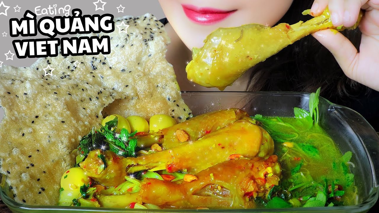 ASMR MÌ QUẢNG VIETNAM (QUANG STYLE NOODLE SOUP) X CHICKEN , EATTING SOUND | LINH-ASMR