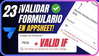 Details ❌ Avoid DUPLICATE CODES in AppSheet | Validate Forms ✅ correctly | Show and Valid If Guide