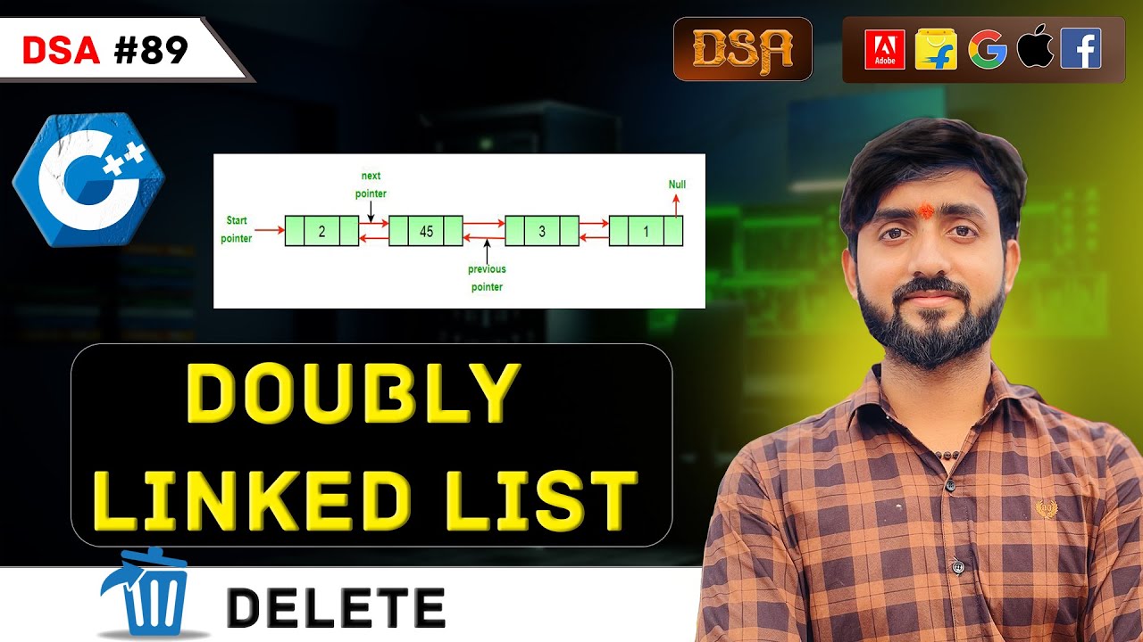 Lecture 89 : Delete a Node in Doubly Linked List - YouTube