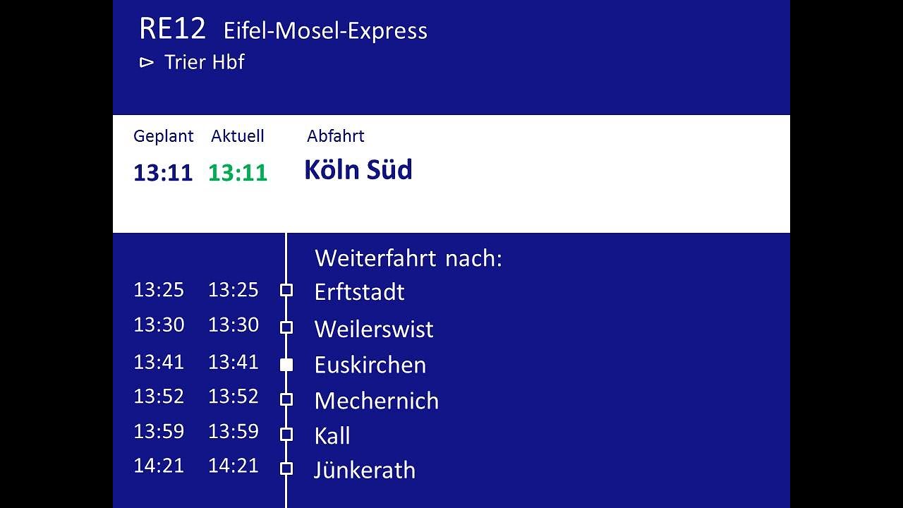 [DB Regio VAREO] Ansagen RE12 Köln - Trier