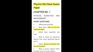 9TH CLASS PHYSICS GUESS PAPER 2022 | PHYSICS PAPER 2022