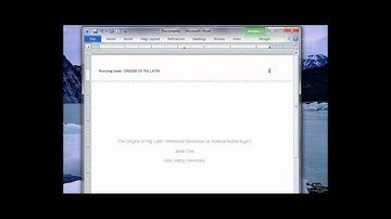 How to create an APA header in MS Word