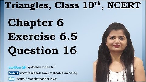 Triangles | Chapter 6 Ex 6.5 Q - 16 | NCERT | Maths Class 10th