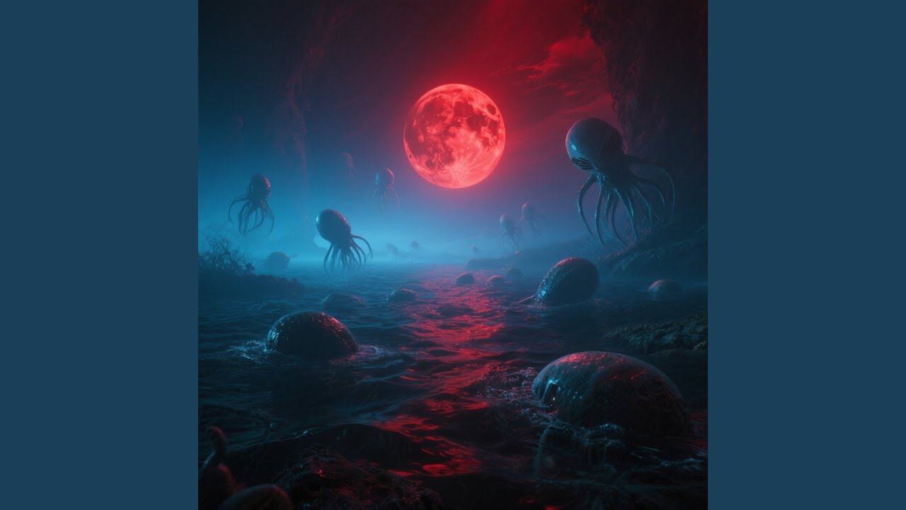 Capa do álbum Alien Oceans Through The Scarlet Moonlight de DJ KADEN BR