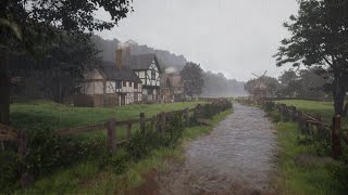 Peaceful Rainy Afternoon in the Countryside - Relaxing Rural Scenery with Soothing Rain Sound 8Hours