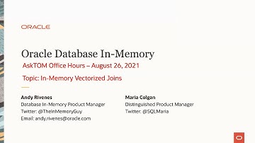 Database In-Memory Vectorized Joins in 21c
