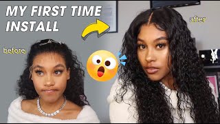 Installing  A WIG For The FIRST Time | Alipearl Deep Wave Hair Review