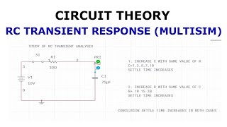 RC CIRCUIT TRANSIENT RESPONSE USING MULTISIM