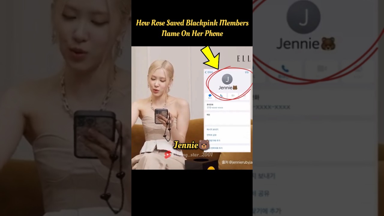 How rose saved blackpink members name on her phone ✨ #blackpink #lisa #jennie #jisoo #rosé #shorts