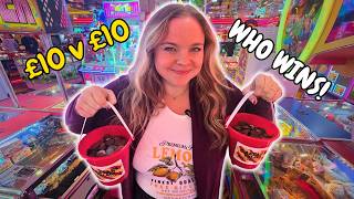 We Got £10 Buckets of 2ps… WHO WINS! 🪙| Caesars Palace, Great Yarmouth