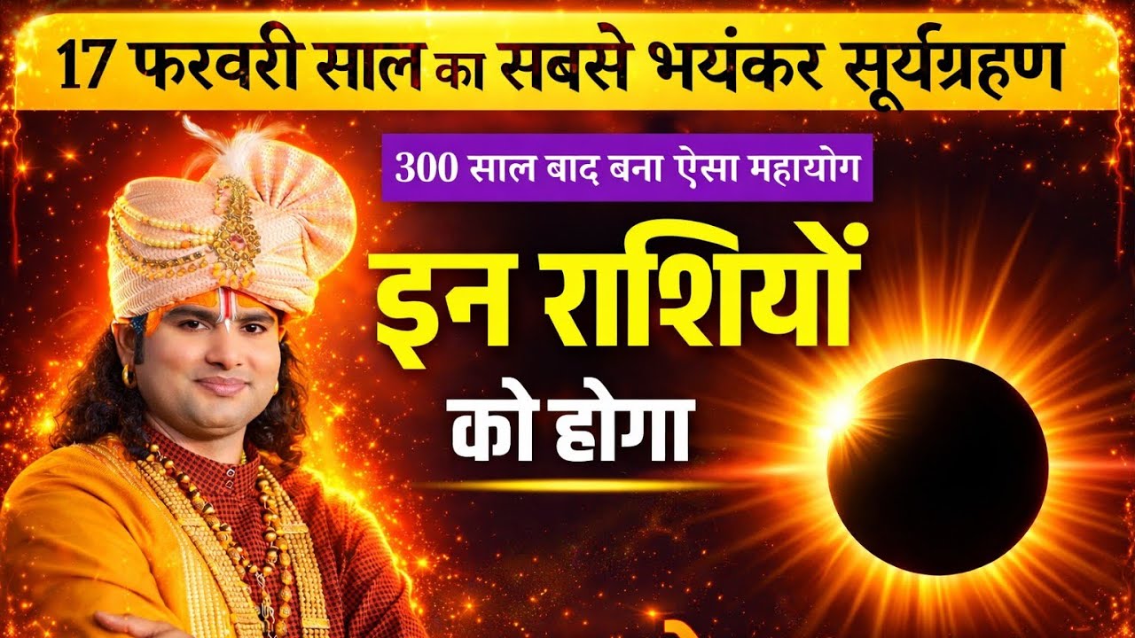17 फरवरी भयंकर सूर्यग्रहण: 300 साल बाद ये 6 राशियां बनेंगी करोड़पति! | Surya Grahan 2026 #upay 