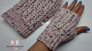 Glove Pattern Crochet Knitted Gloves