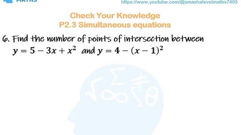 Simultaneous equations - points of intersection