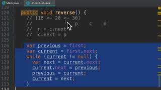 DSaA #37 - Solution Reversing a Linked List [By Mosh Hamedani]