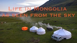 Life in Mongolia as seen from the sky.
