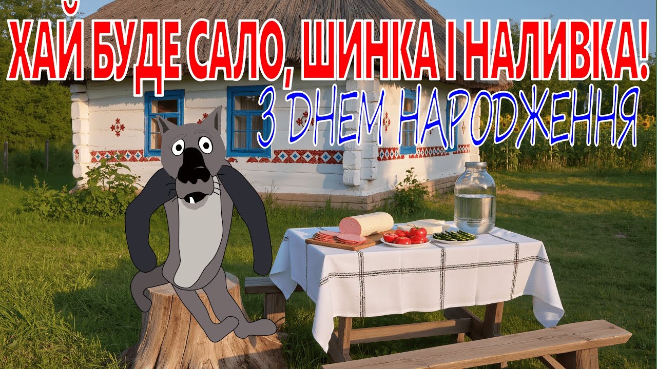 🤣🍾 З ДНЕМ НАРОДЖЕННЯ!!! ХАЙ БУДЕ САЛО, ШИНКА І НАЛИВКА! 🐺🎶