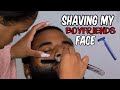 SHAVING MY BOYFRIENDS FACE | AALIYAHJAY