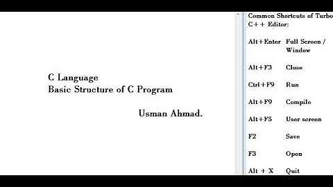 Lecture 1 - Basic Structure of C Program in Urdu/Hindi (Repeat)