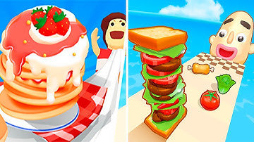 Pancake Run vs Sandwich Runner - All Levels Gameplay Walkthrough Android & IOS - NEW UPDATE!