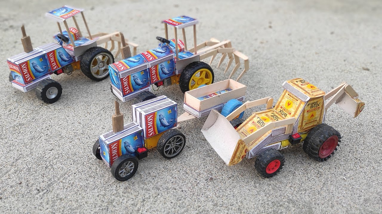 Science Project Jcb How to make JCB at Home from Matchbox | DIY JCB Backhoe Loader | Mini ...