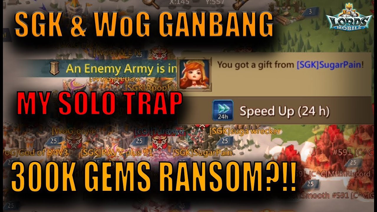SGK & WoG VS MY SOLO TRAP - SugarPain CAPTURED?! - LORDS MOBILE