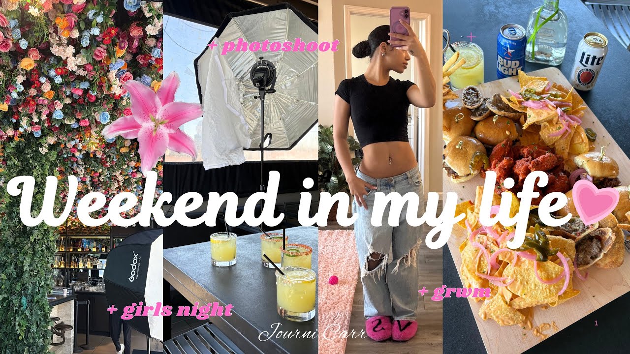A WEEKEND IN MY LIFE 💐💗| come with me to a photo shoot ! + girls night grwm + how i take my photos ♡