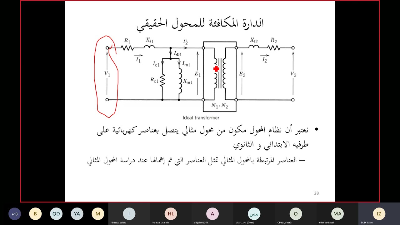 02.03: الدارة الكهربائية المكافئة للمحوّل الحقيقي_ج2
