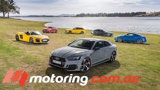Audi RS3 Sedan, TTRS, RS5 Coupe , RS6 Avant, RS7 Sportback & R8 Spyder Comparison | motoring.com.au