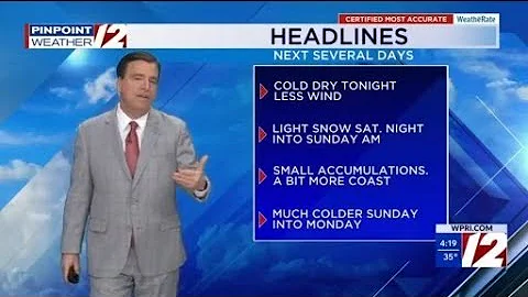 WPRI 12 Weather Now 12/12/25 Snow Sat. Night/Sunday AM