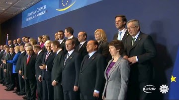 EU 2011 Spring Summit in Brussels - group photo (raw video)