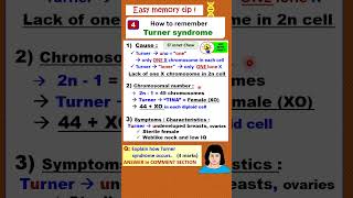 FORM 5 C12 TURNER SYNDROME MEMORY TIP (Genetic disease) #spm #igcse #genetics  #kssm