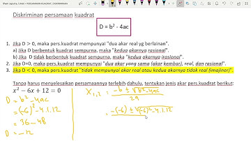 IMAJINER ! DISKRIMINAN PERSAMAAN KUADRAT, part#4