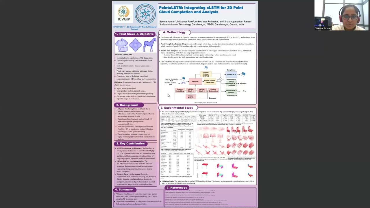 ICVGIP 2025 Paper ID 223 - PointxLSTM: Integrating xLSTM for 3D Point Cloud Completion and Analysis