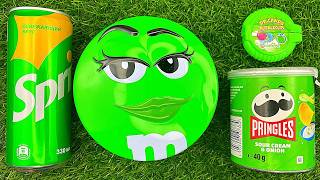 Satisfying Video Unpacking 1 Rainbow M&Ms Containers With Color Candy Asmr Green