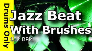 Jazz Brushes Acoustic Drum Backing Track – 132 BPM for Guitar & Bass