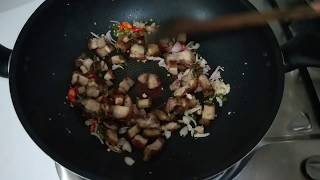 Spicy Stir Fry Roasted Pork Belly | Tumis Sancam