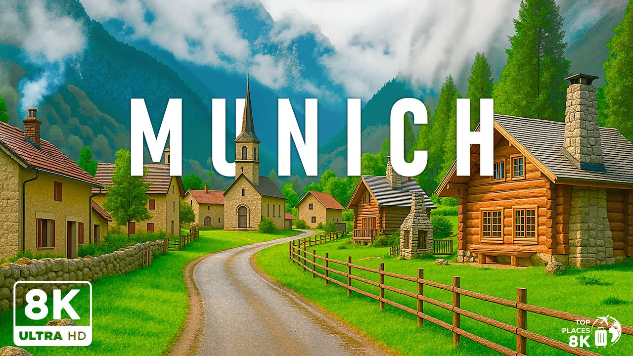 Мюнхен 4K HDR — красивые городские пейзажи Германии, исторические улицы
