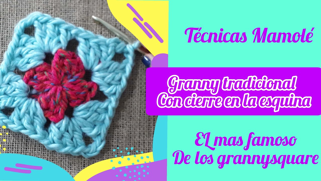 Granny Square Tradicional con cierre en la esquina