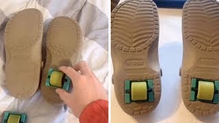 Student Turns Crocs Into Heelys - YouTube