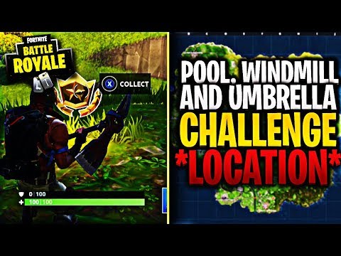 Video: Fortnite - Penjelasan Lokasi Pool, Windmill, Umbrella