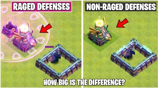 Raged Defenses Vs Non-Raged Defenses | Spell Tower Clash of clans